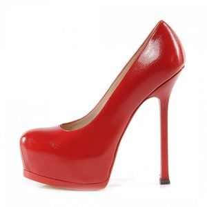 SAINT LAURENT Pebbled Leather Tribute Two Platform